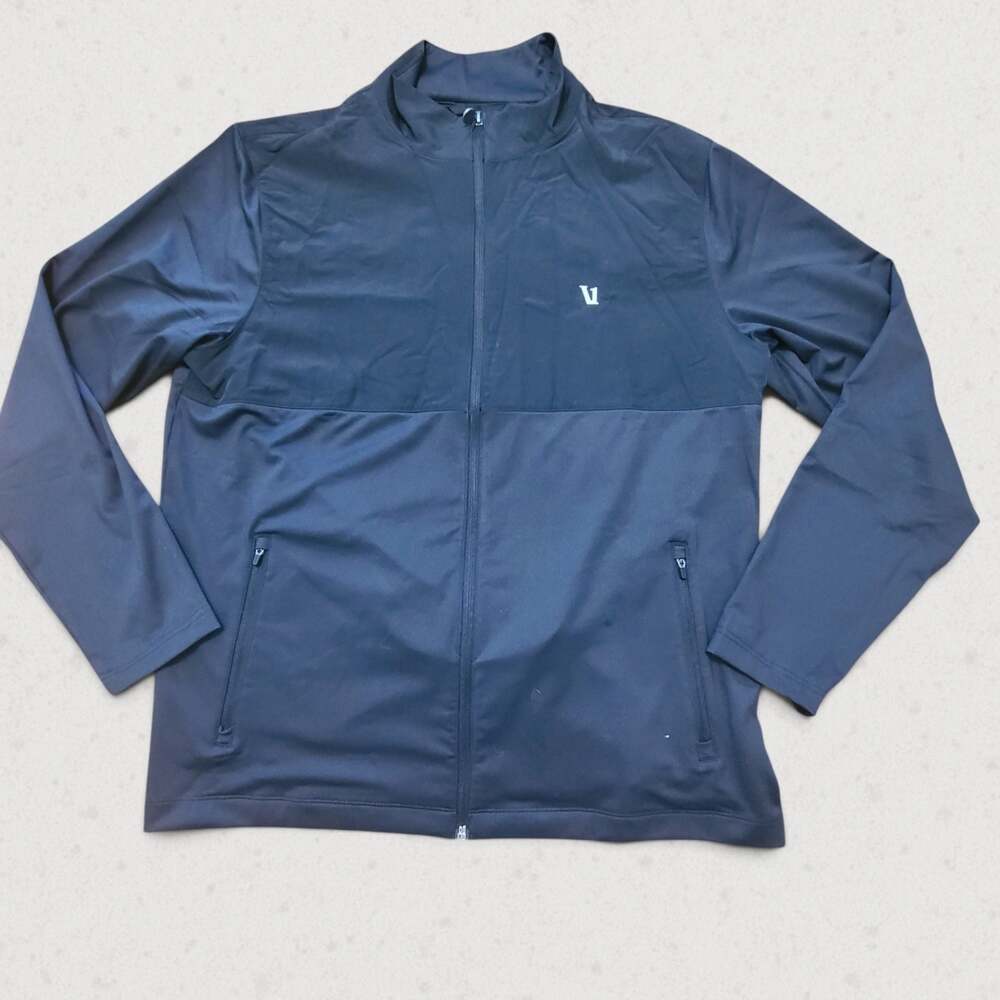 Vuori Mens Large L Full Zip Performance Jacket Black Athletic Stretch V265